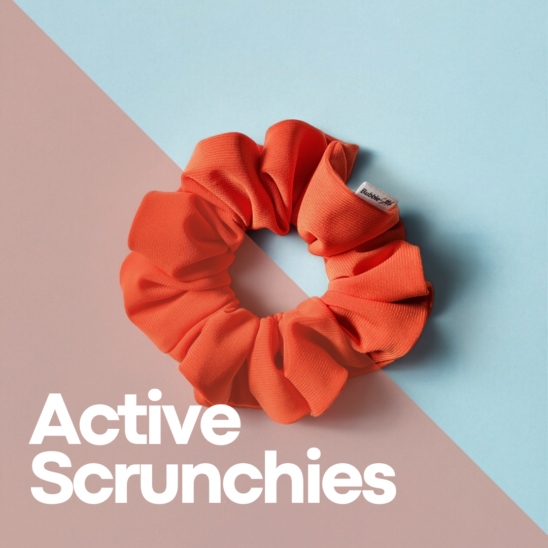 Scrunchie Active feitos em lycra de secagem rápida